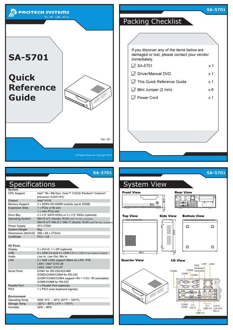 Protech Systems SA-5701 Manual de usuario