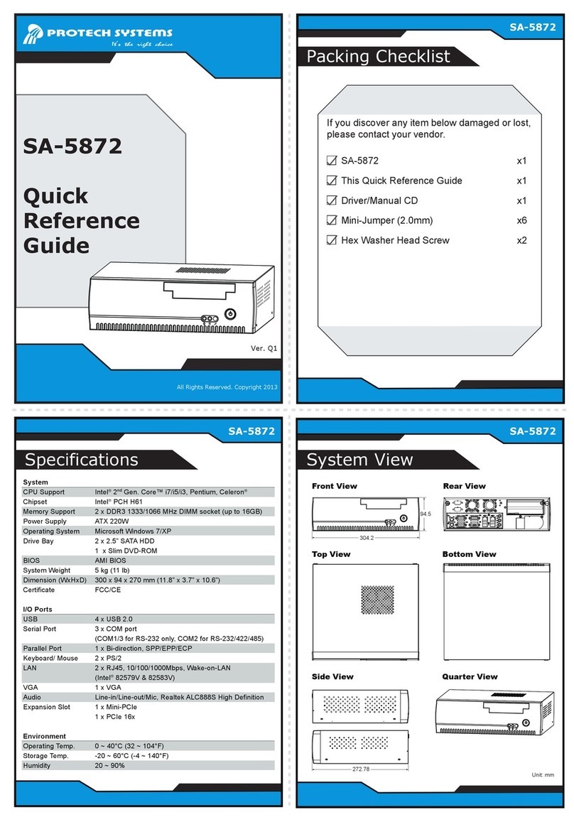Protech Systems SA-5872 Manual de usuario