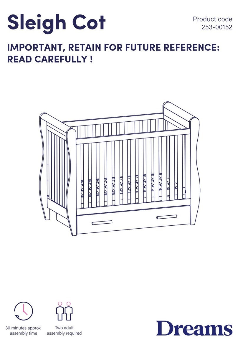 DREAMS Sleigh Cot Manual de usuario DREAMS Sleigh Cot Manual de usuario