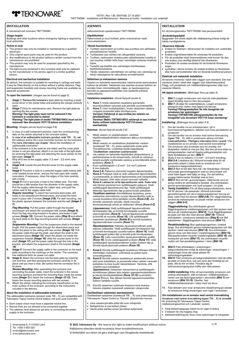 Teknoware TWS80 Manual de instrucciones