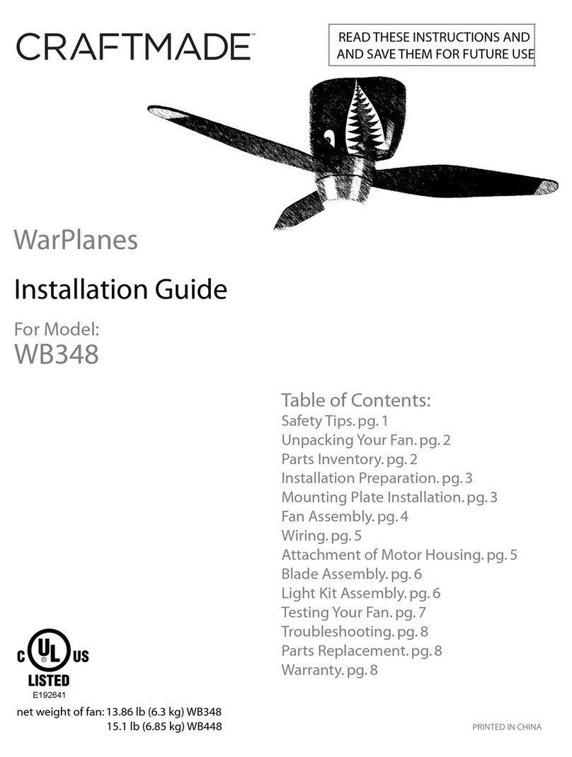 Craftmade WarPlanes Manual de usuario