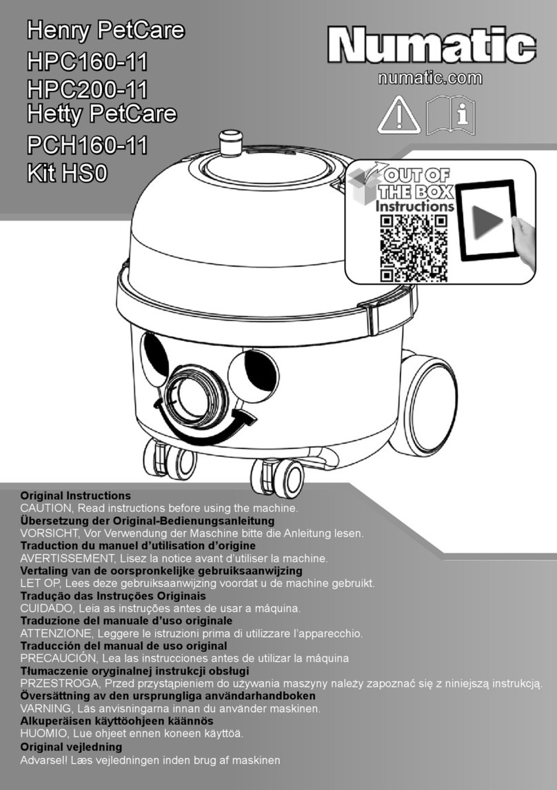 Numatic Henry Petcare HPC 160-11 Manual de usuario Numatic Henry Petcare HPC 160-11 Manual de usuario