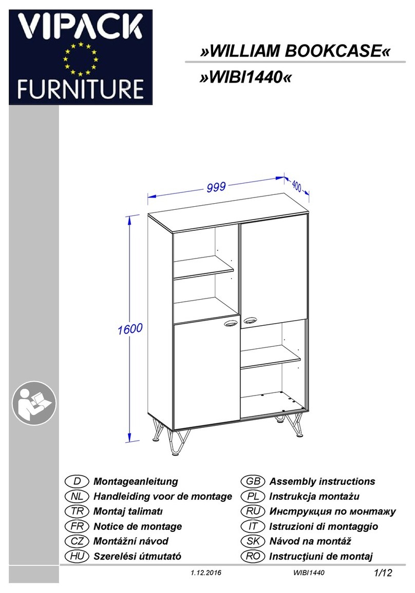 VIPACK WILLIAM BOOKCASE WIBI1440 Manual de usuario