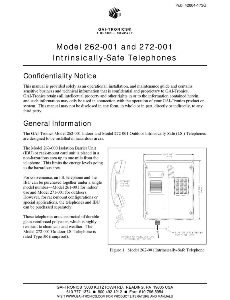 Hubbell GAI-Tronics 262-001 Manual de usuario