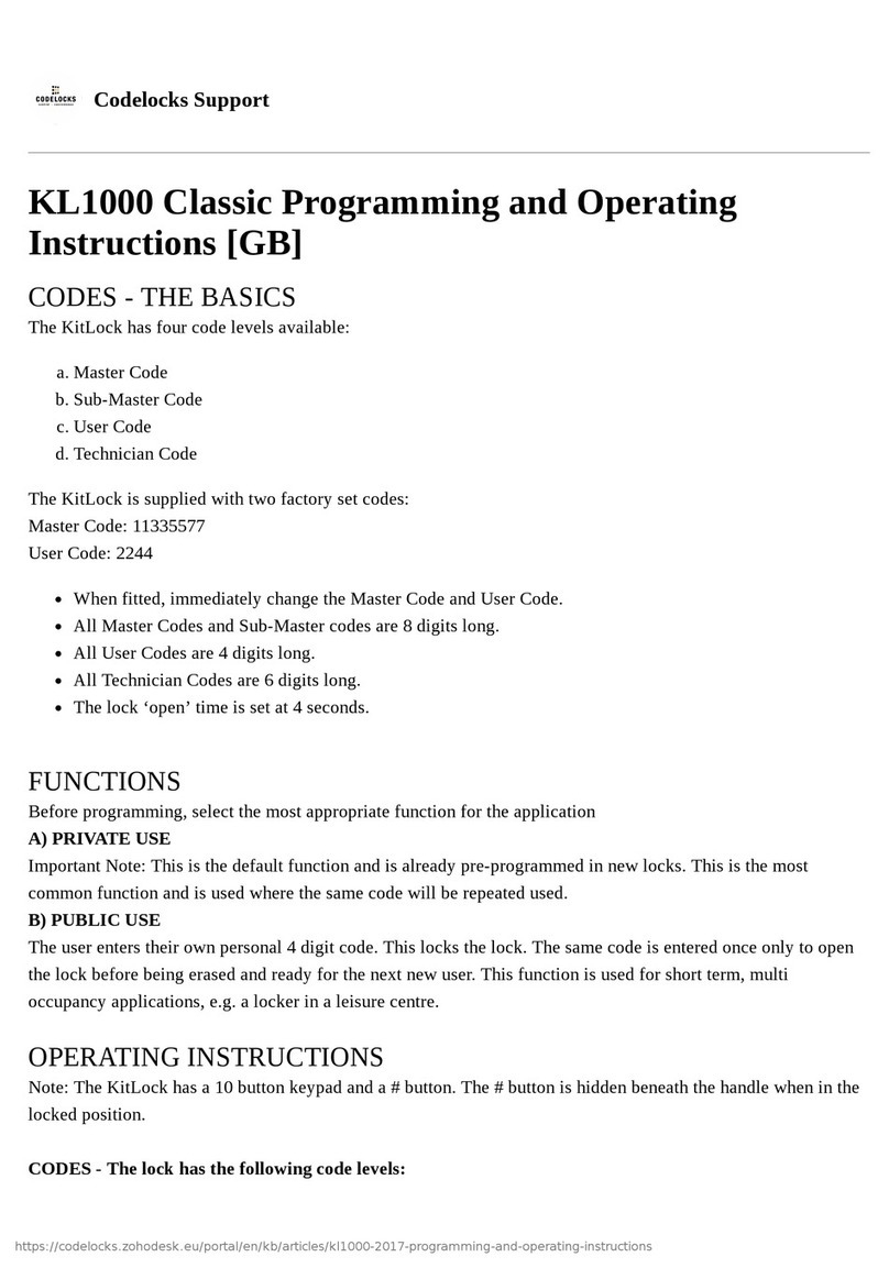 CODELOCKS KL1000 Manual de usuario