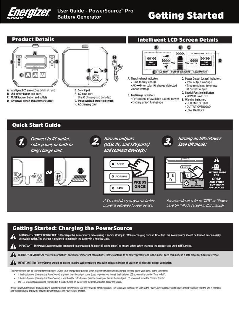Energizer PowerSource Pro Manual de usuario Energizer PowerSource Pro Manual de usuario