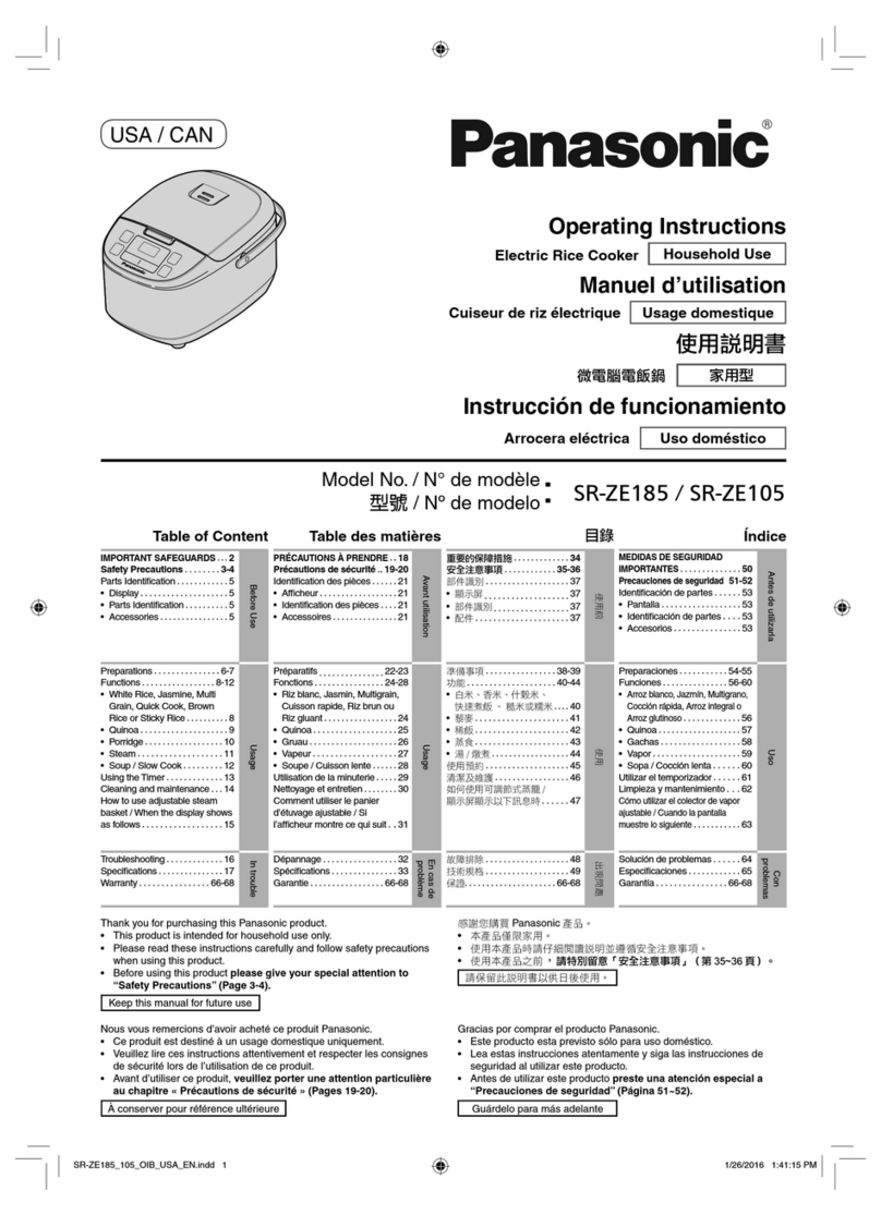 Panasonic SR-ZE105 Manual de usuario