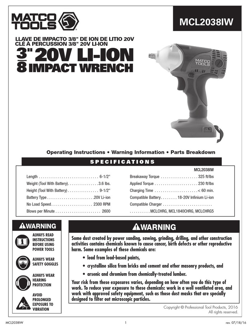 Matco Tools MCL2038IWK Manual de usuario