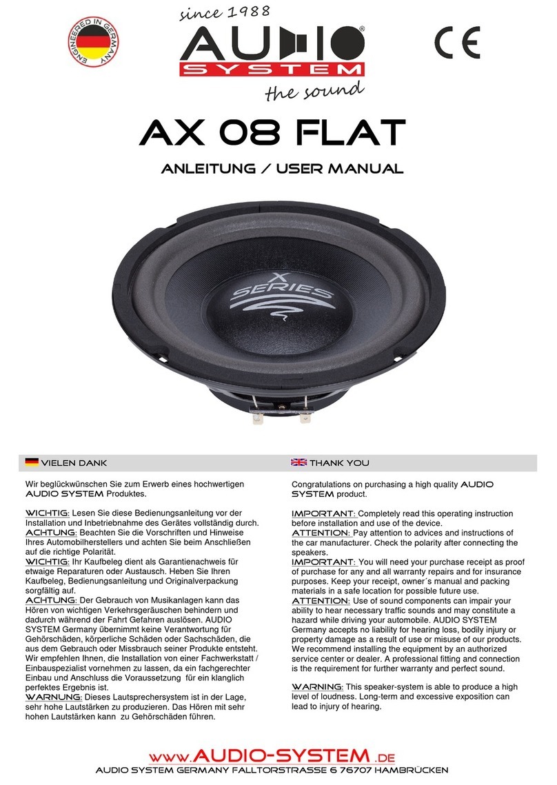 Audiosystem AX 08 FLAT Manual de usuario