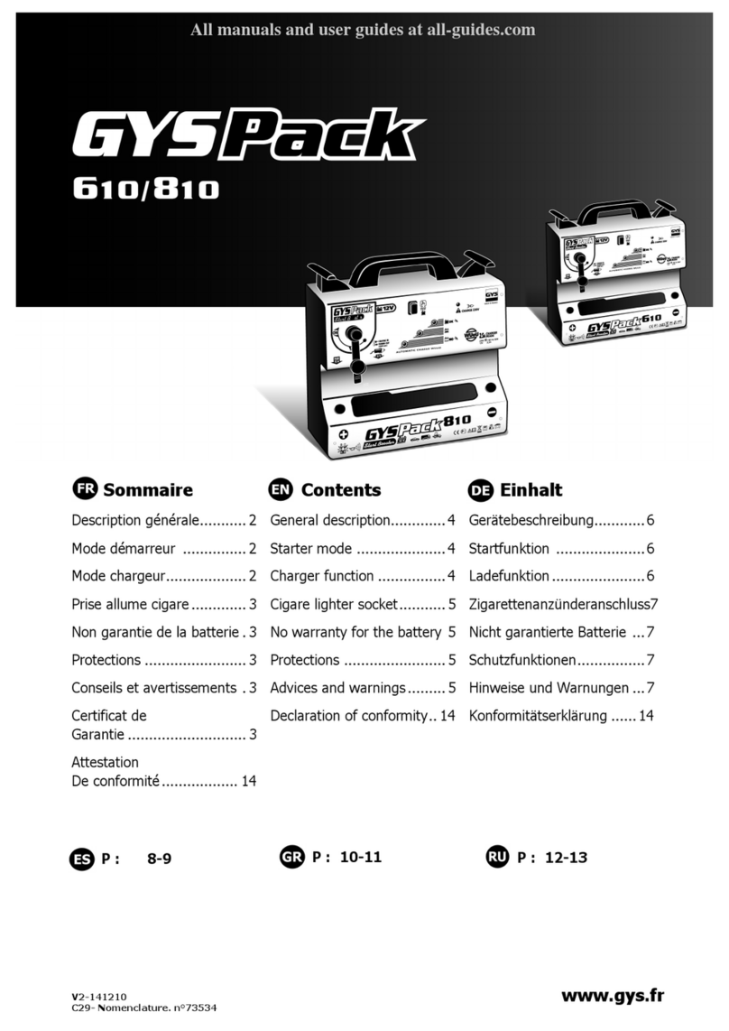 GYSPACK 610 Manual de usuario