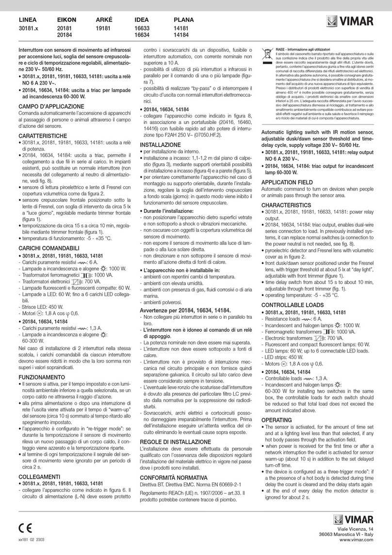 Vimar EIKON 20184 Manual de usuario