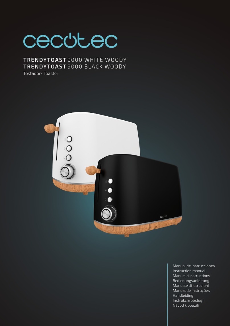cecotec TRENDYTOAST 9000 WHITE WOODY Manual de usuario