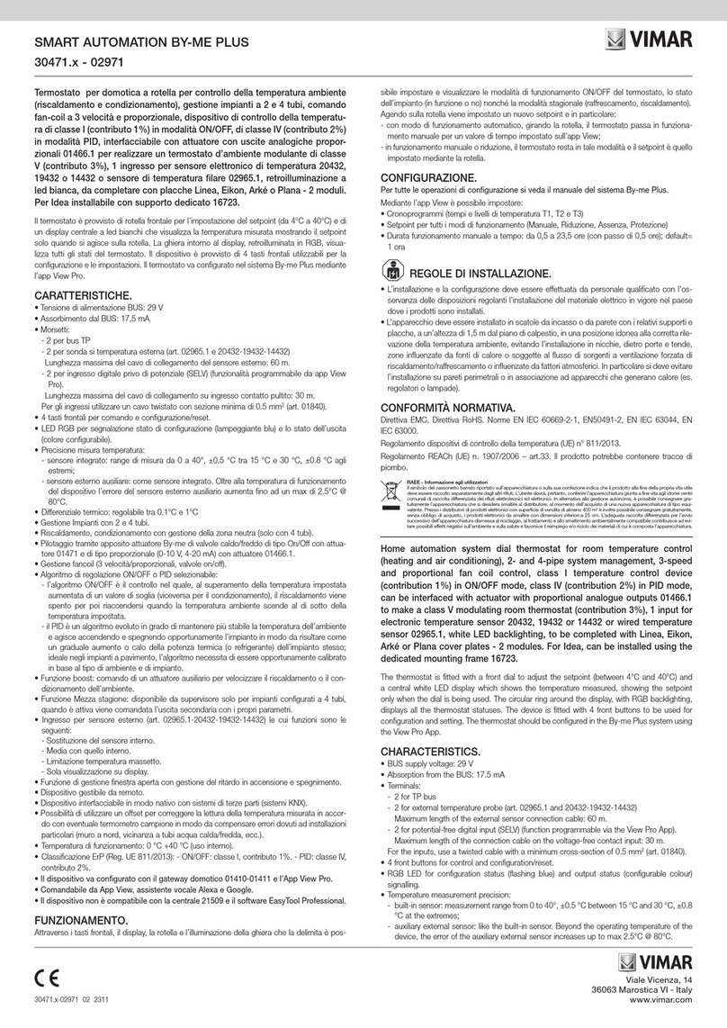 Vimar SMART AUTOMATION BY-ME PLUS Manual de usuario