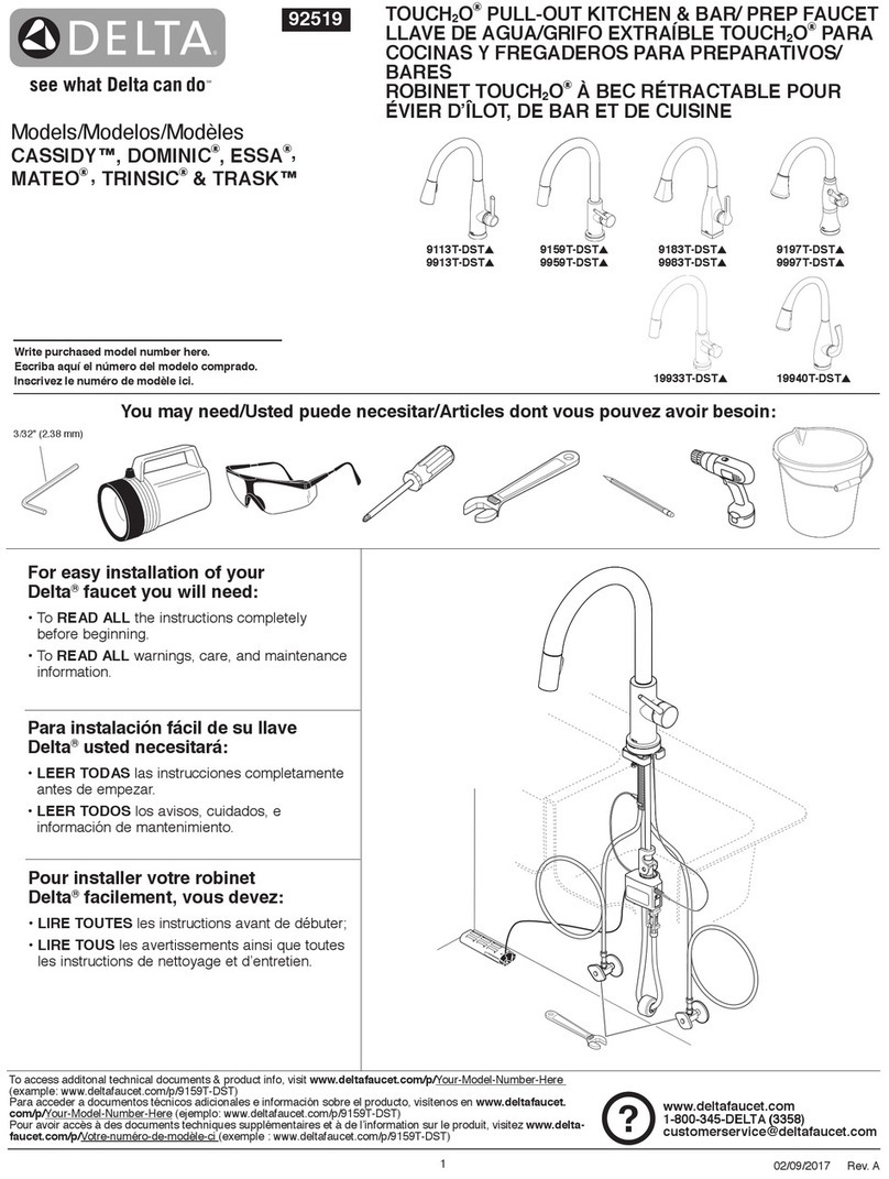 Delta TOUCH2O CASSIDY Manual de usuario