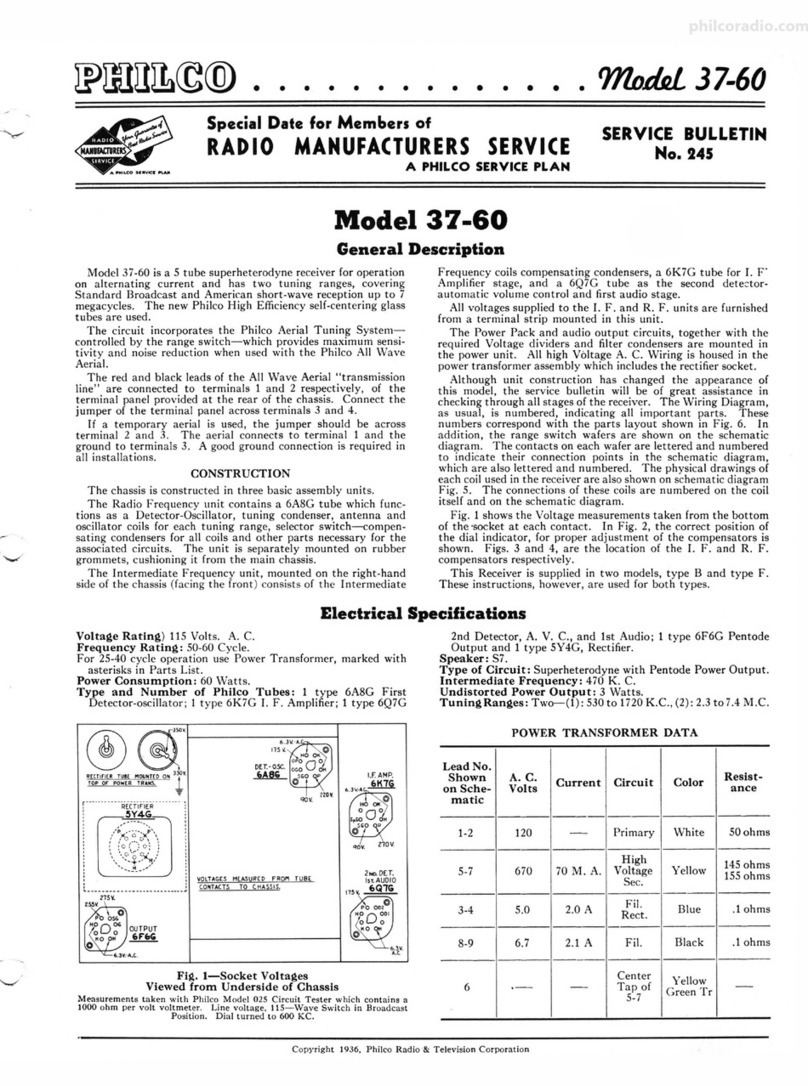Philco 37-60 Manual de usuario