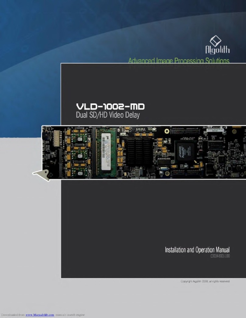Algolith Dual SD/HD Video Delay VLD-1002-MD Manual de usuario