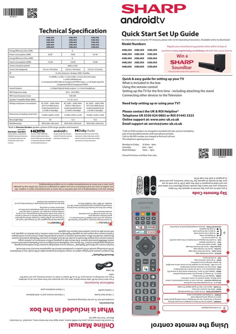 Sharp 49BL2KA Manual de usuario
