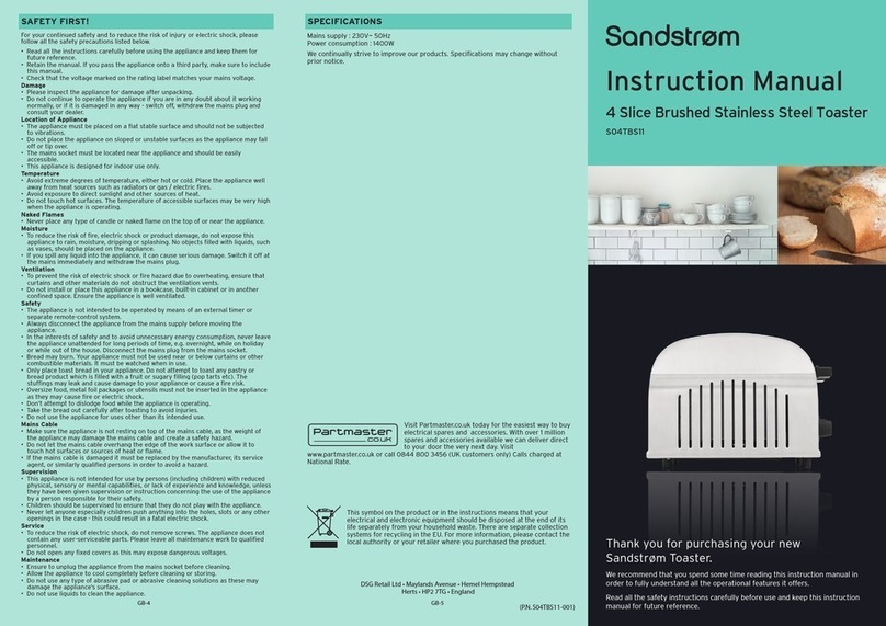 Sandstrom S04TBS11 Manual de usuario