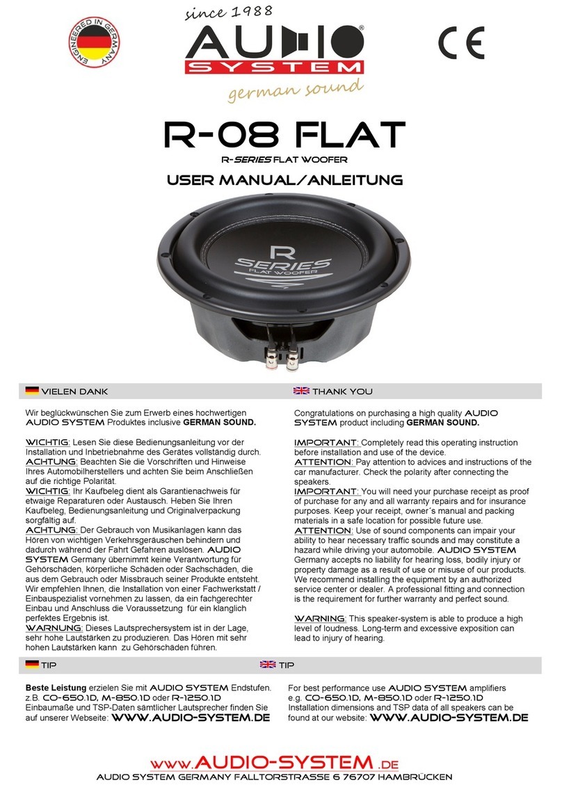 Audiosystem R-08 FLAT Manual de usuario