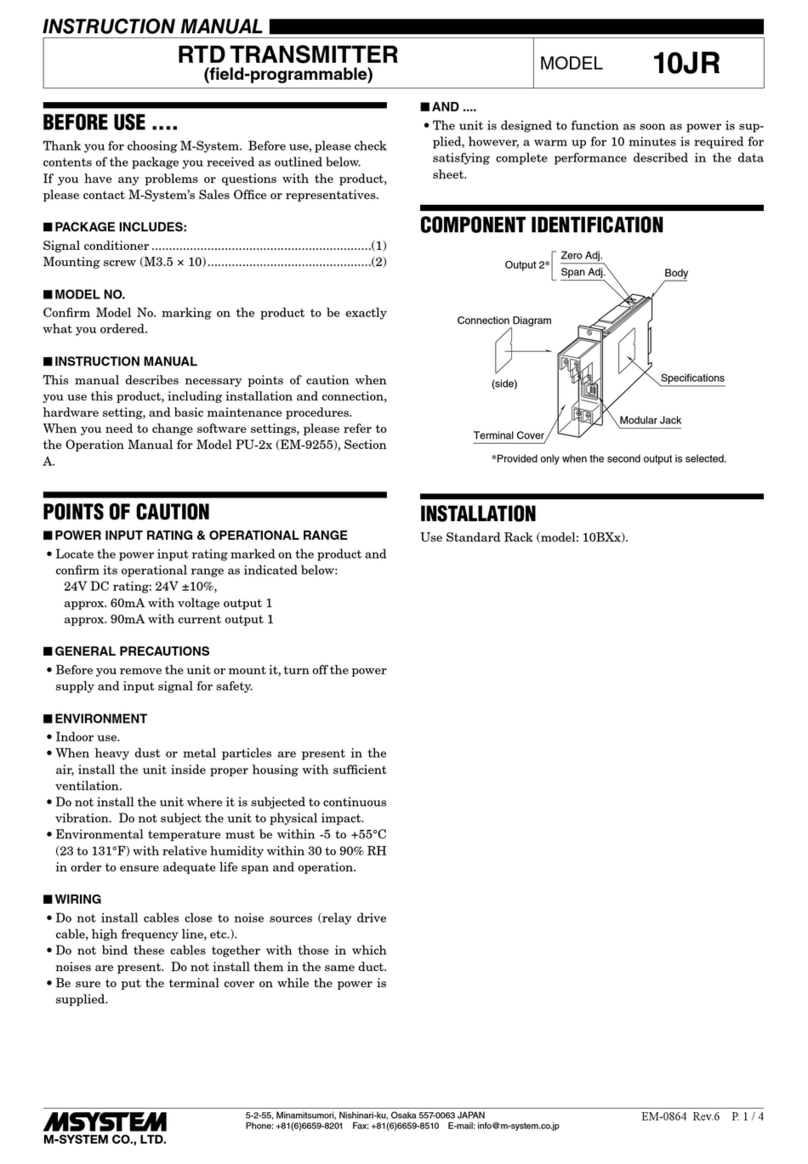 M-system 10JR Manual de usuario
