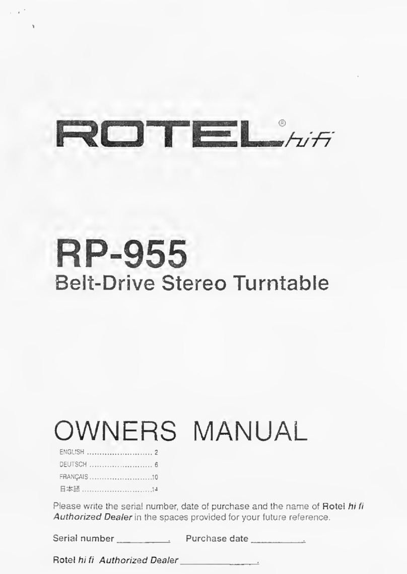 Rotel RP-955 Manual de usuario Rotel RP-955 Manual de usuario