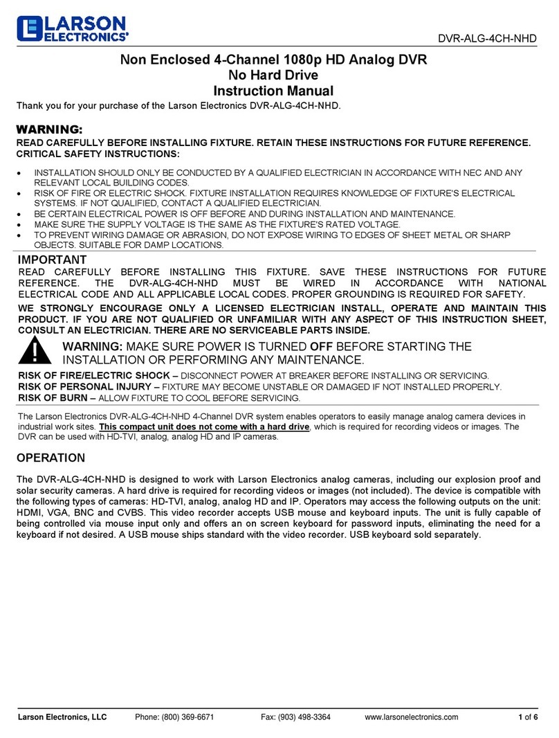 Larson Electronics DVR-ALG Series Manual de usuario