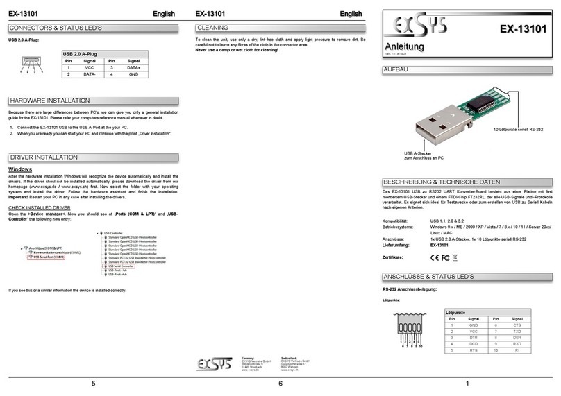 Exsys EX-13101 Manual de usuario