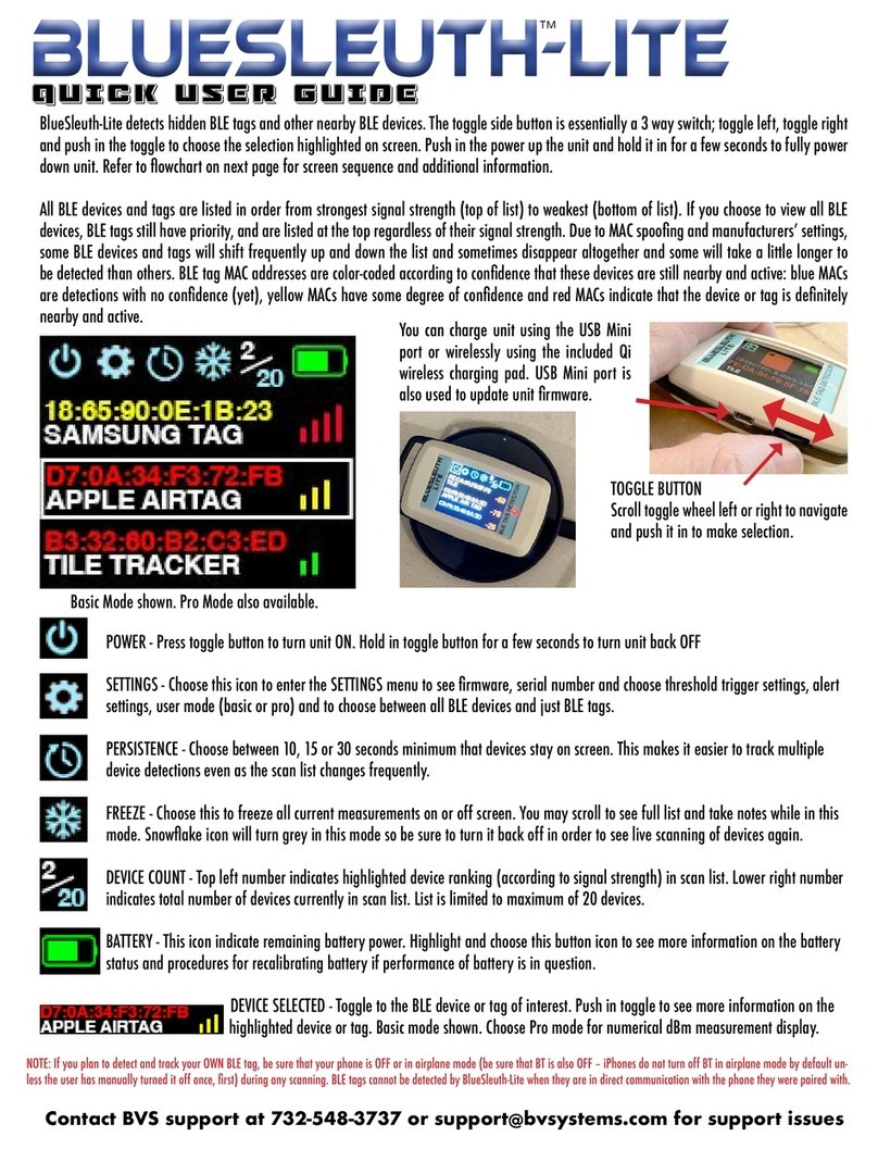Berkeley Varitronics Systems BLUESLEUTH-LITE Manual de instrucciones