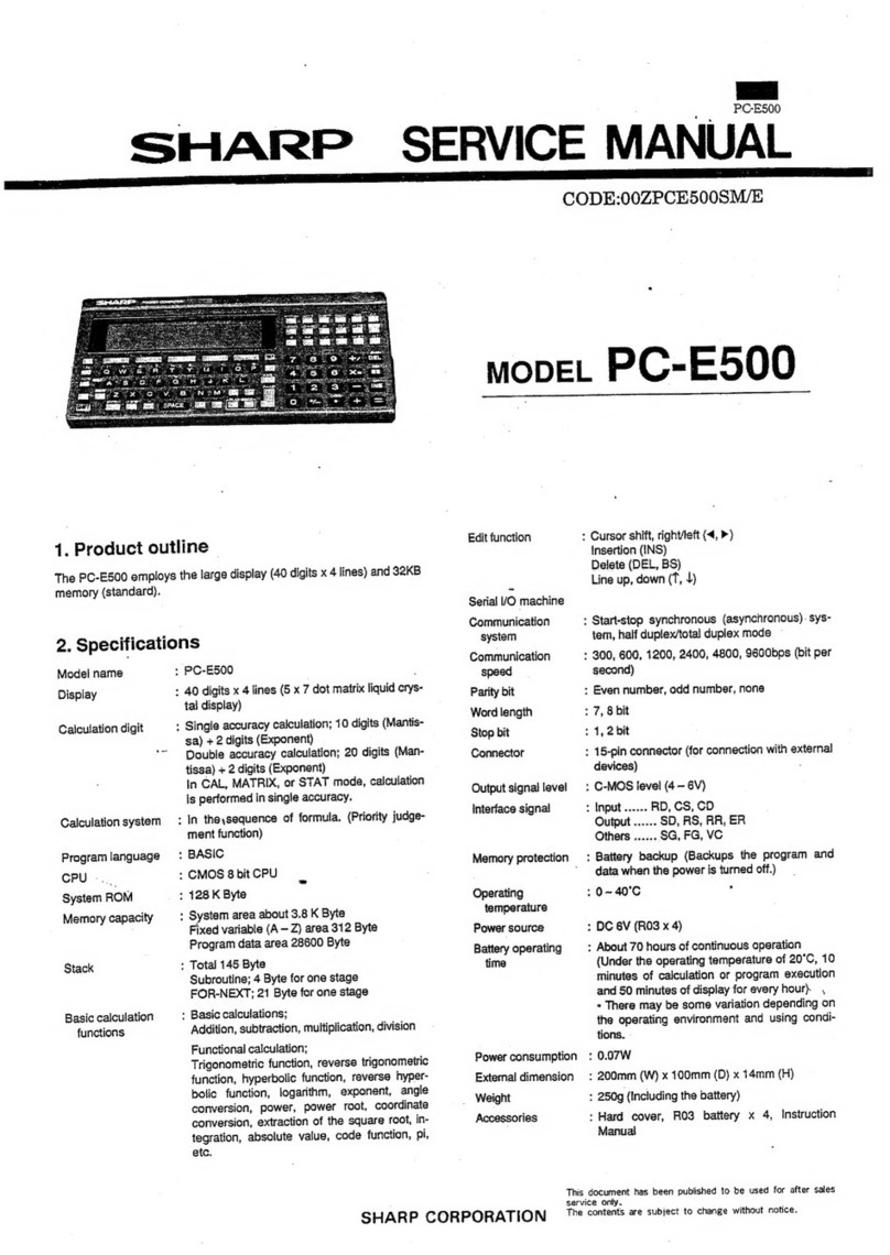 Sharp PC-E500 Manual de usuario