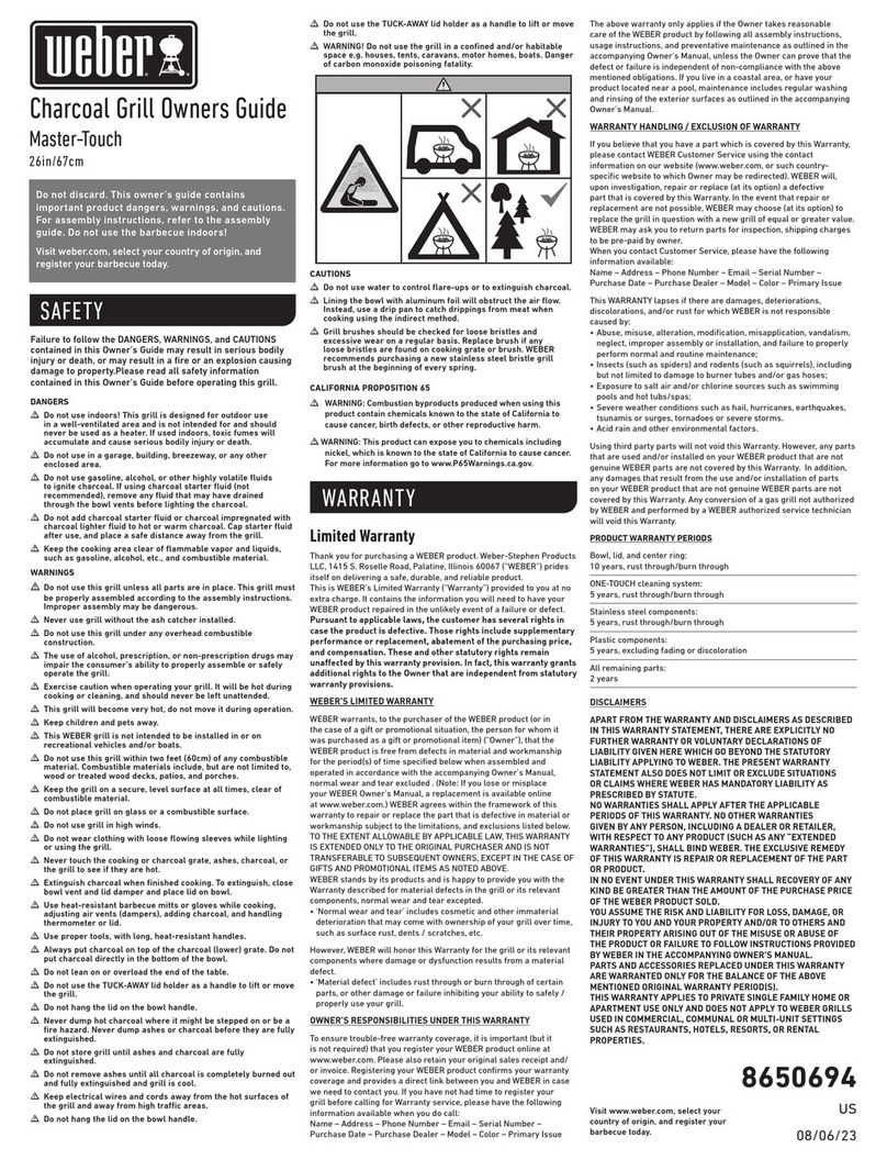 Weber Master-Touch Manual de usuario