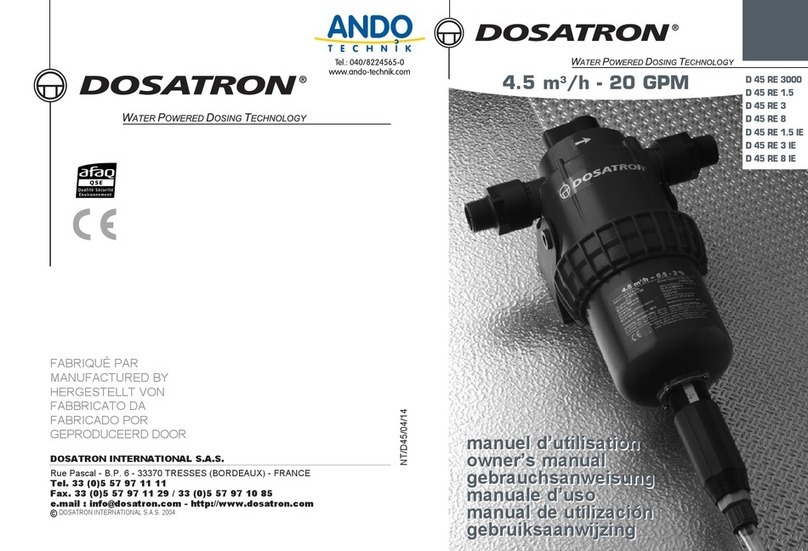 ANDO Technik Dosatron D 45 RE 3000 Manual de usuario