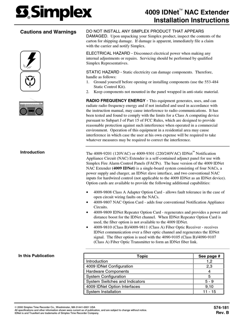 Simplex IDNet 4009 Manual de usuario