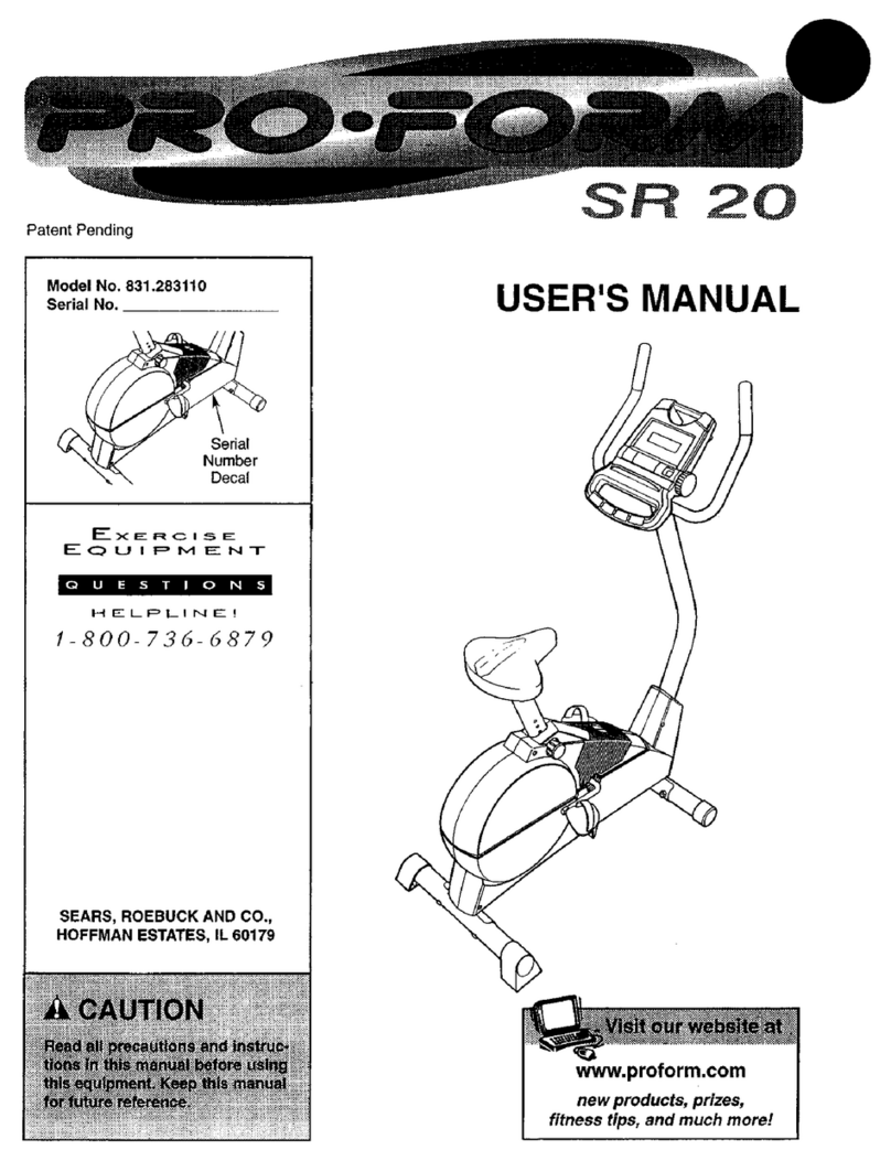 Sears PRO-FORM SR 20 Manual de usuario
