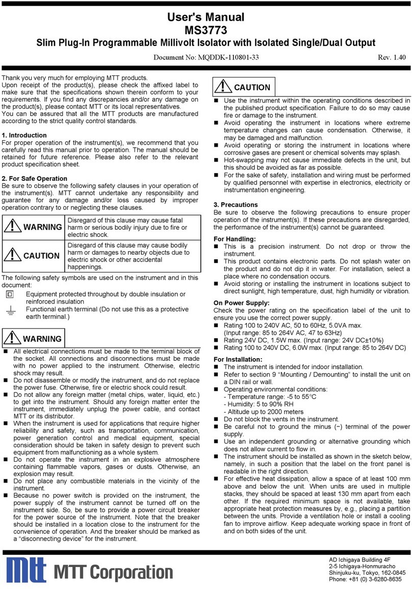 MTT MS3773 Manual de usuario