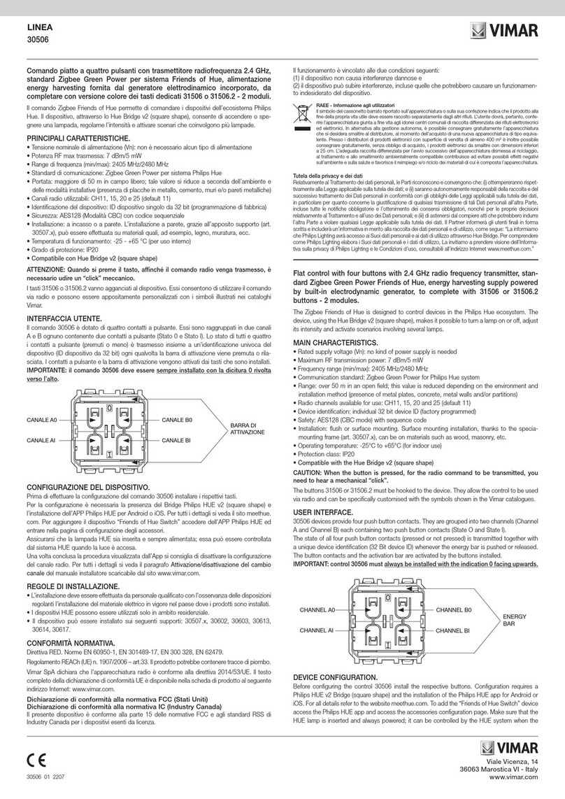 Vimar LINEA Manual de usuario