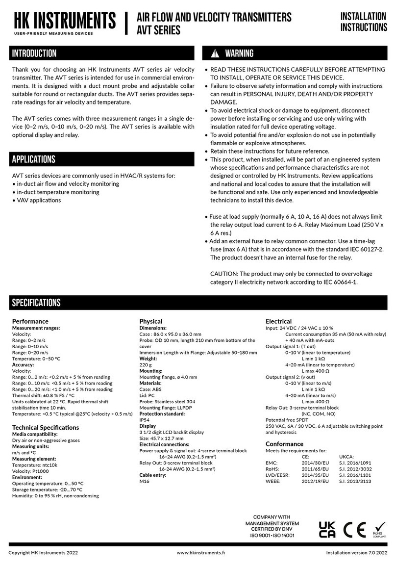 HK Instruments AVT Series Manual de usuario
