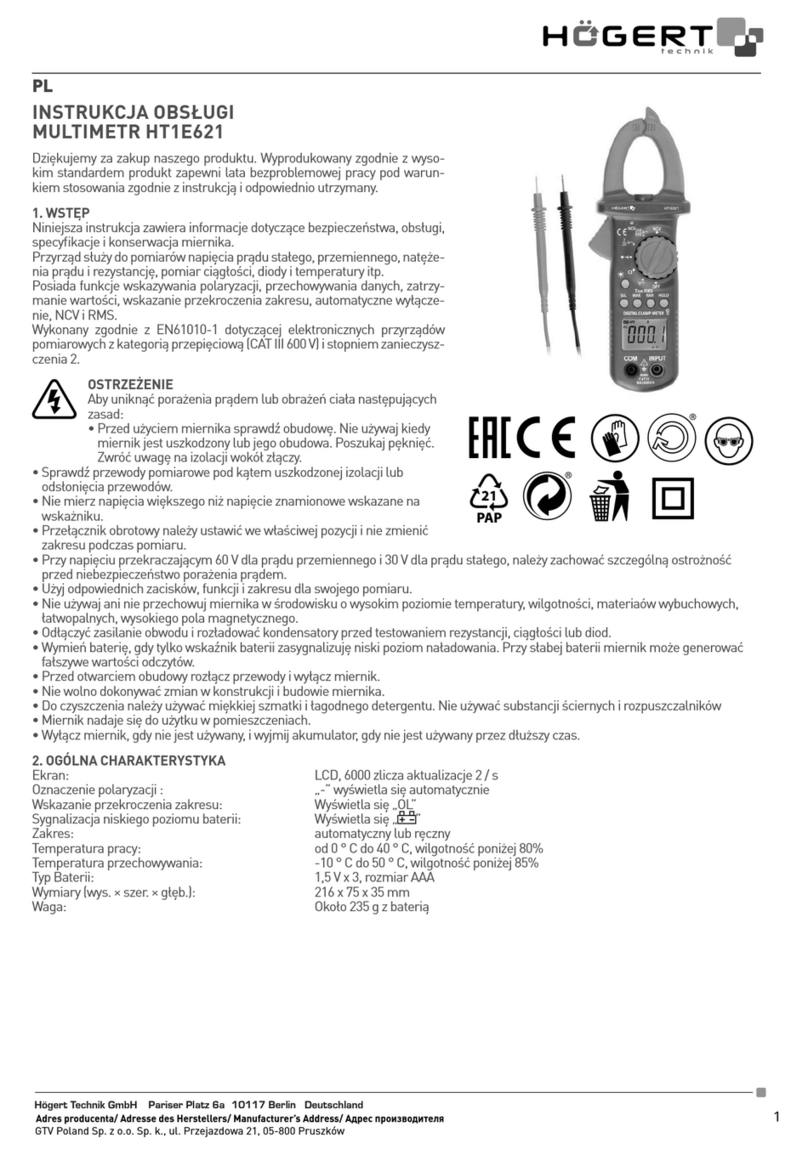 HOGERT HT1E621 Manual de usuario