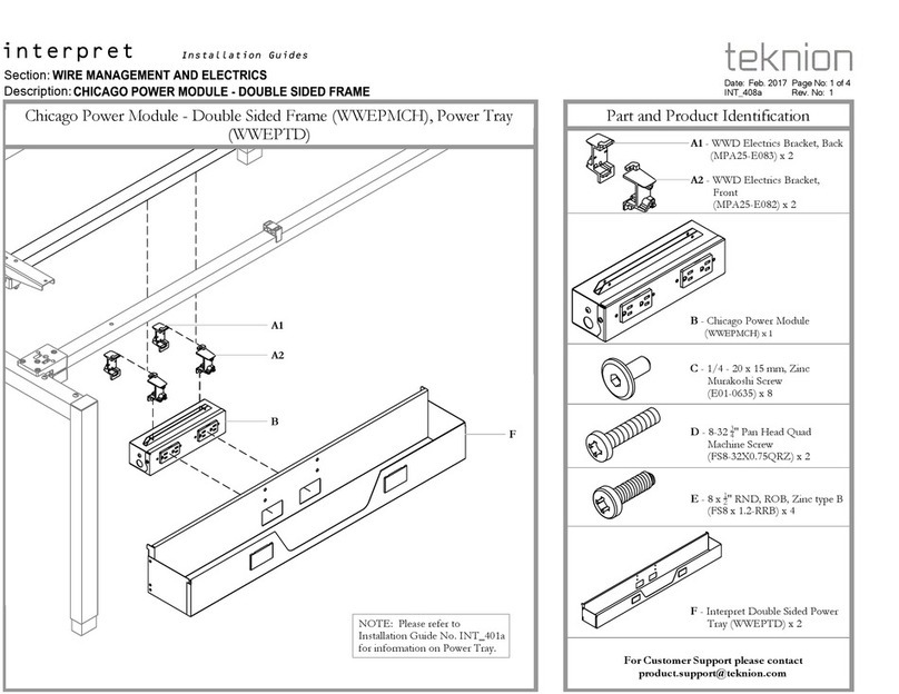 Teknion interpret CHICAGO POWER MODULE DOUBLE SIDED... Manual de usuario