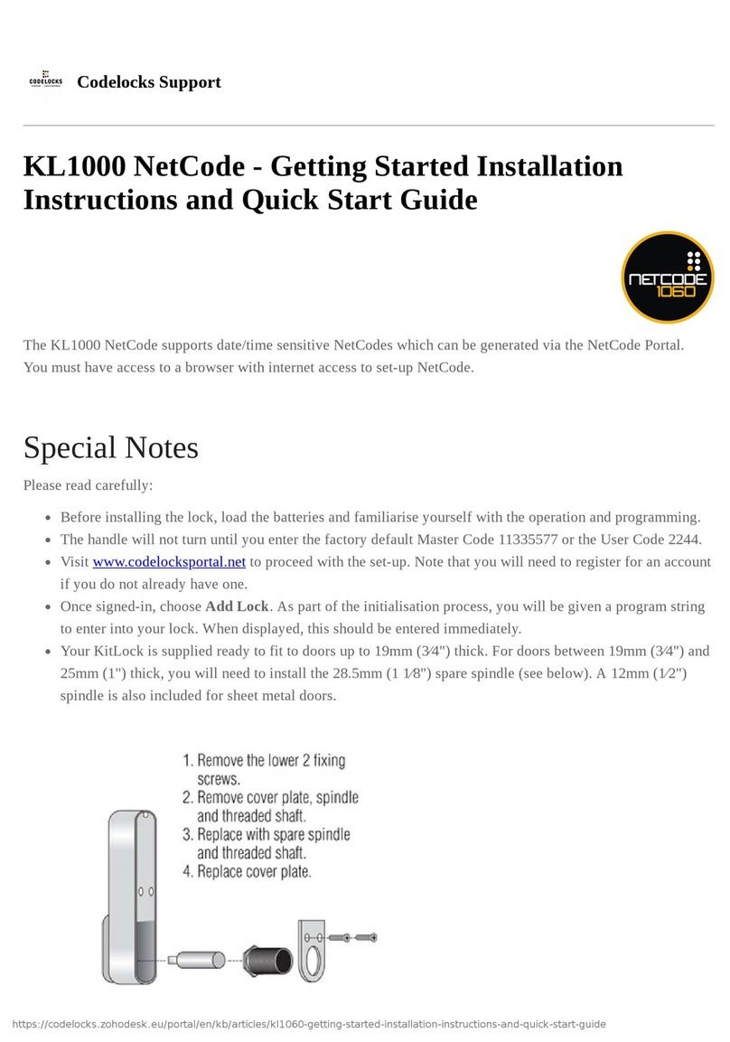 CODELOCKS KL1000 NetCode Manual de usuario