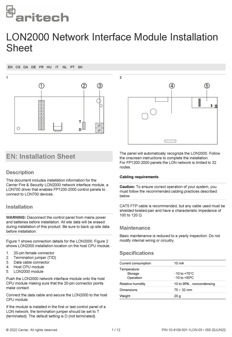 Aritech LON2000 Instrucciones de montaje