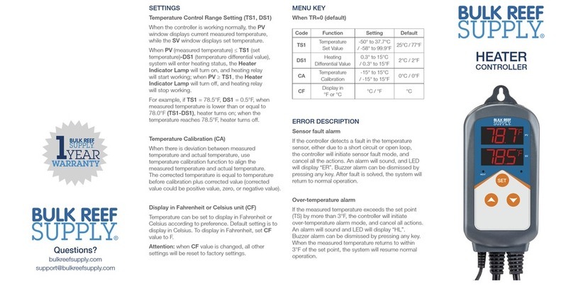 BULK REEF SUPPLY HEATER CONTROLLER Manual de usuario