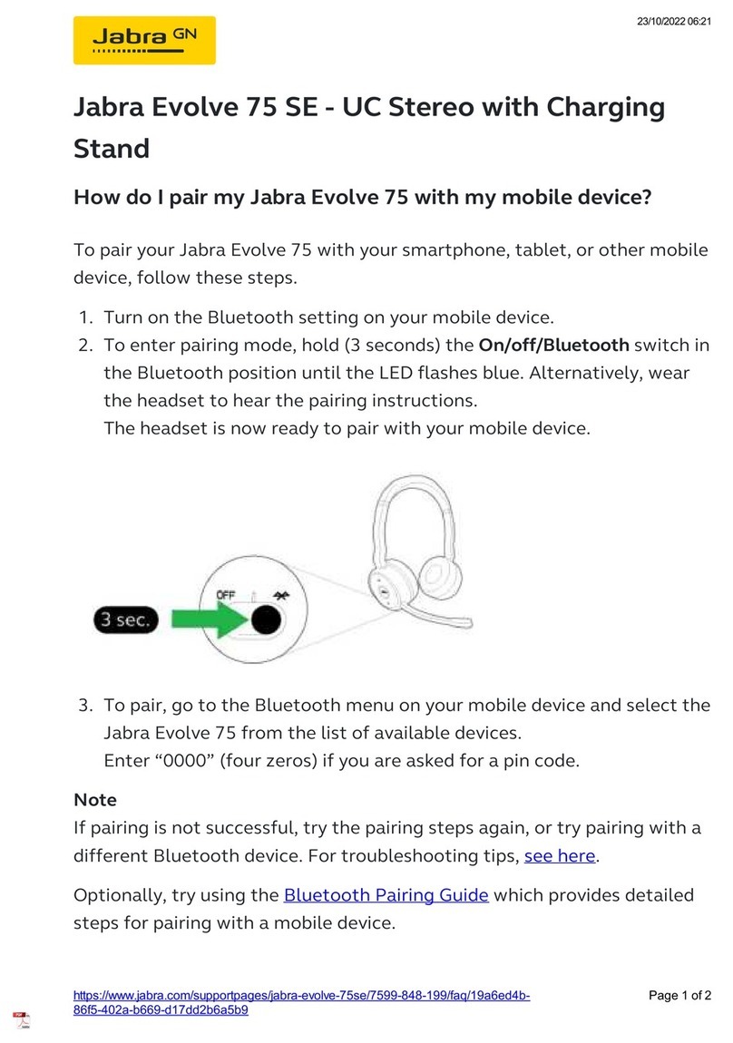 Jabra Evolve 75 SE Manual de usuario