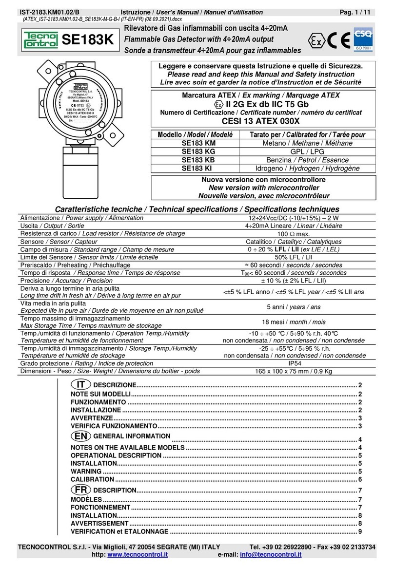 Tecnocontrol SE183K Manual de usuario