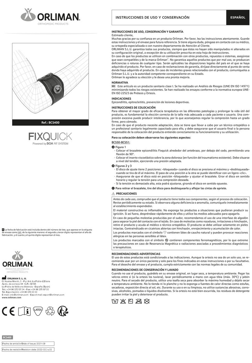 Orliman Fixquick BCS400 Instrucciones de operación
