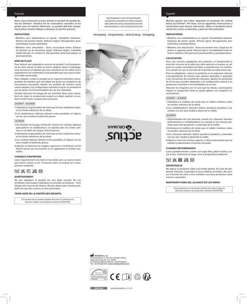 Orliman actius ACE807 Manual de usuario