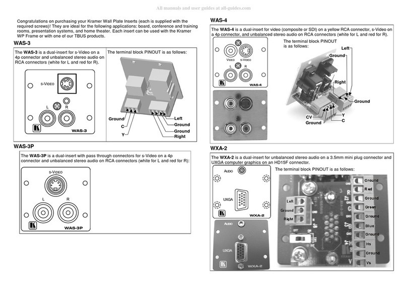 Kramer WAS-3 Manual de usuario Kramer WAS-3 Manual de usuario