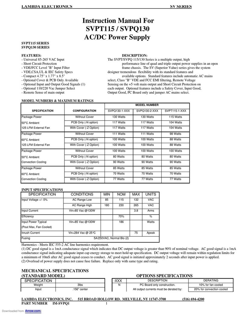 Lambda SV Series Manual de usuario
