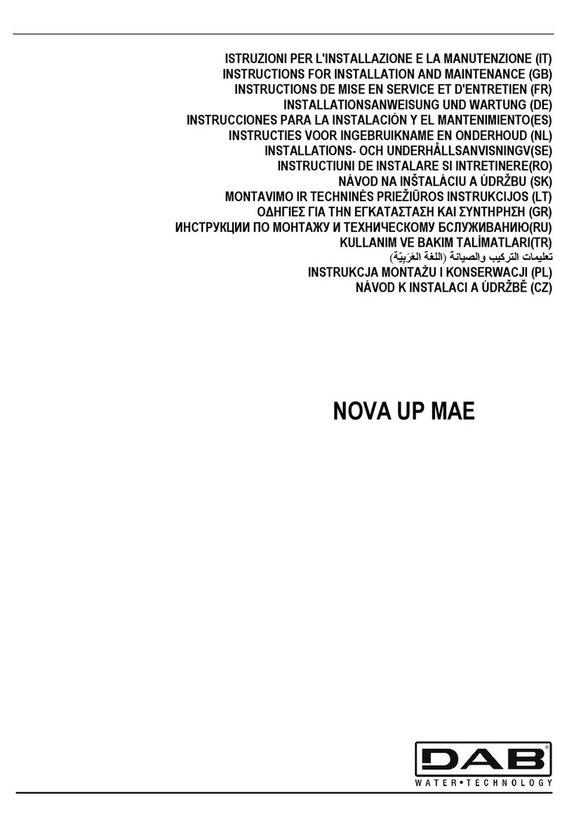 DAB NOVA UP MAE Series Manual de operación y mantenimiento DAB NOVA UP MAE Series Manual de operación y mantenimiento