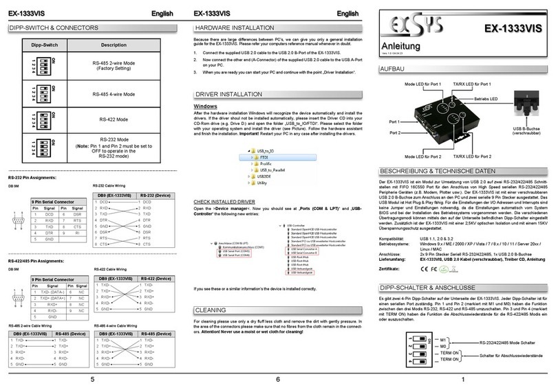 Exsys EX-1333VIS Manual de usuario