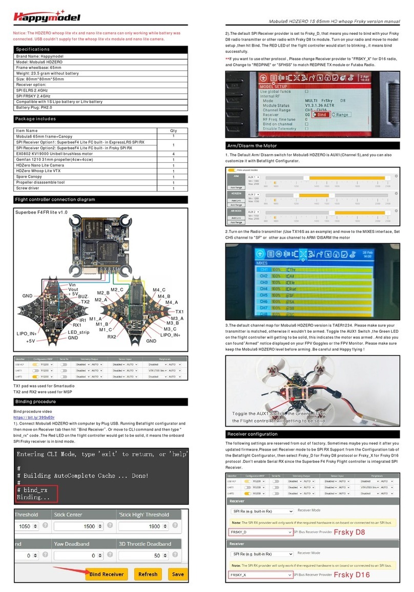Happymodel Mobula6 HDZERO Manual de usuario